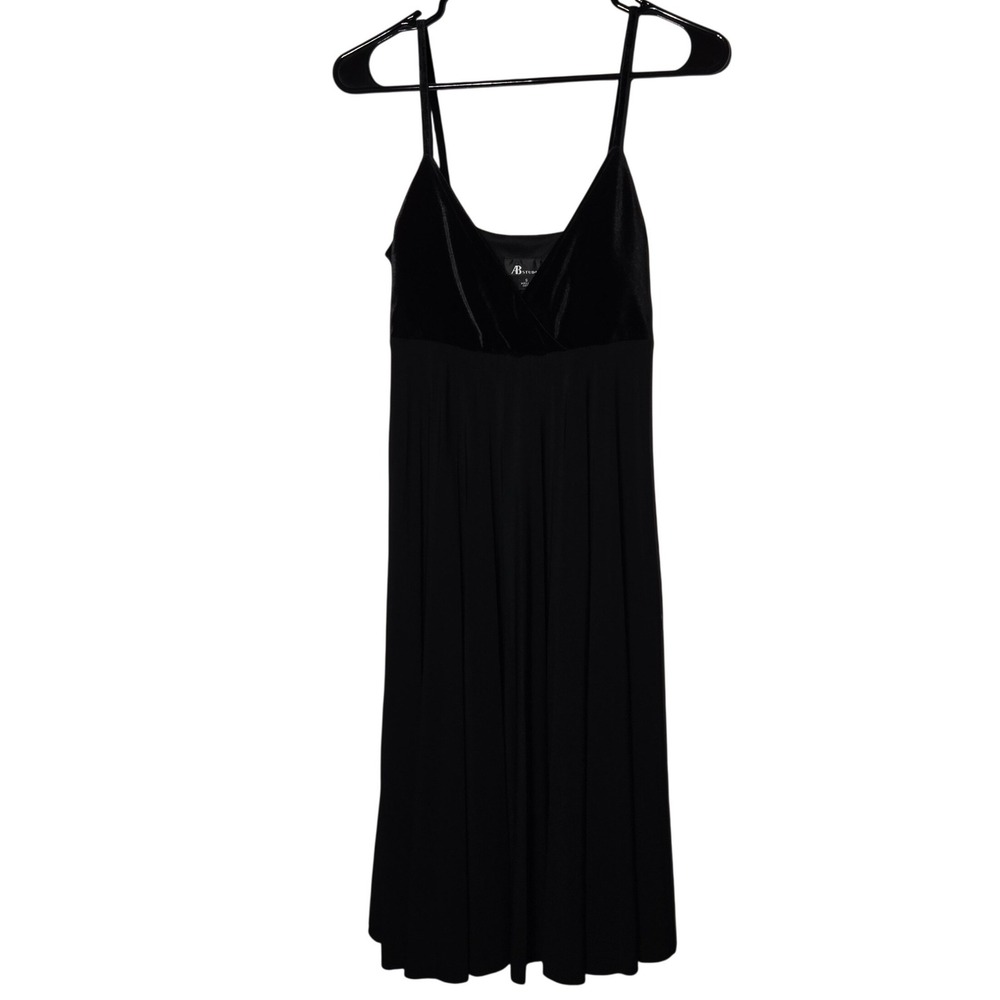 AB Studio Black Velvet Babydoll Dress Small Whimsigoth Y2K Grunge Witchy Party‎